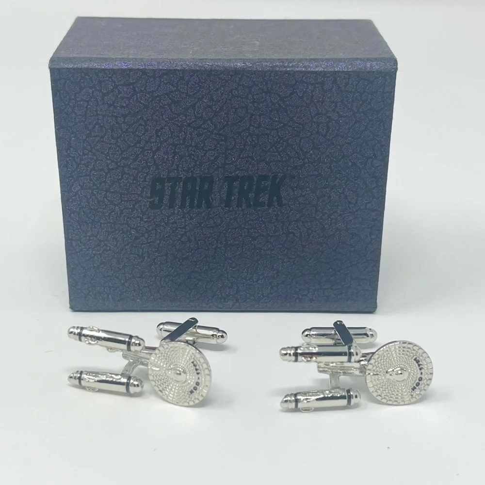 New STAR TREK Collectible Cuff Link ST-ENT-SL Silver - Picture 5 of 6